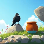 a thirsty crow story with moral for kids