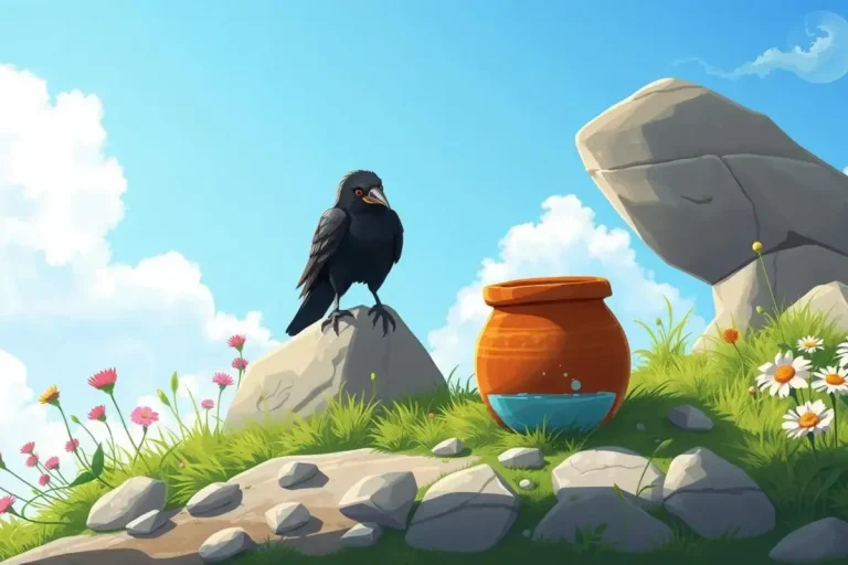 a thirsty crow story with moral for kids