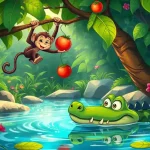 crocodile and monkey story in english with moral for kids