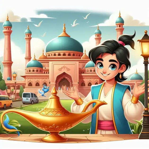 Aladdin and the magic lamp story in English